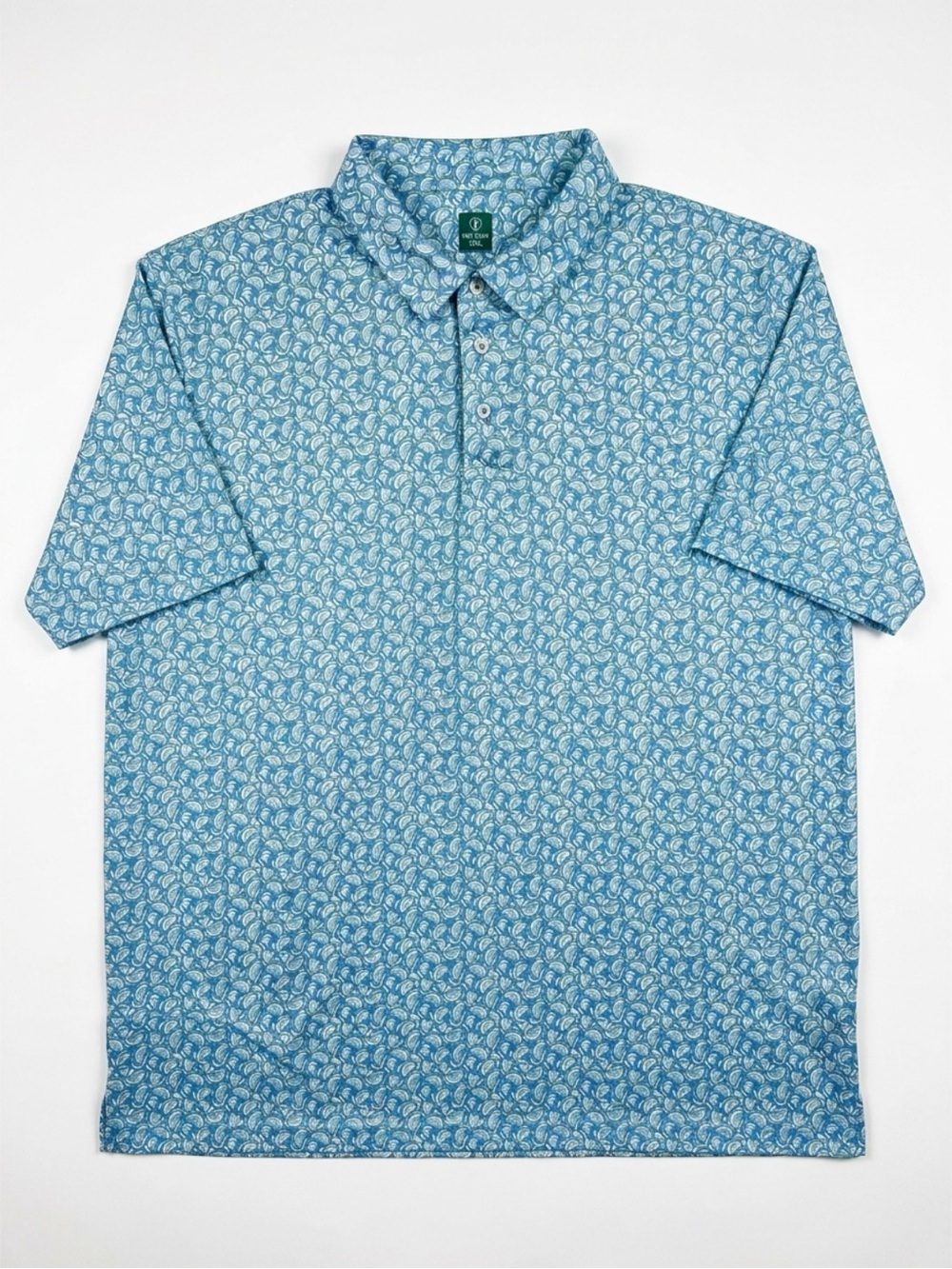 Men's Blue Paisley-Print Polo Shirt